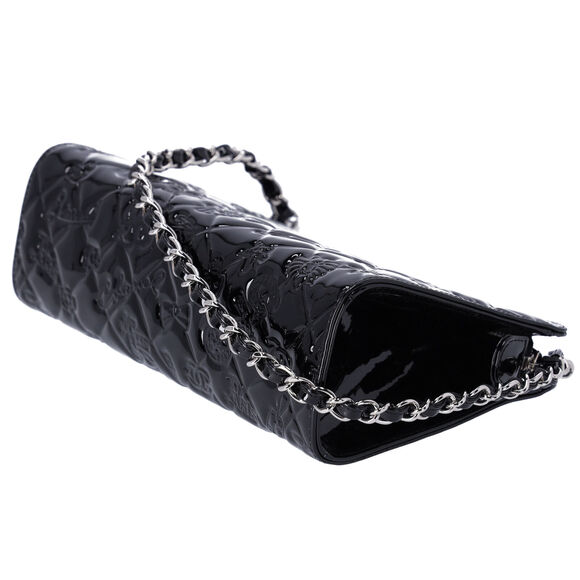 CHANEL Lucky Symbols Pochette Embossed Quilted Patent Black - Picture 5 of 7
